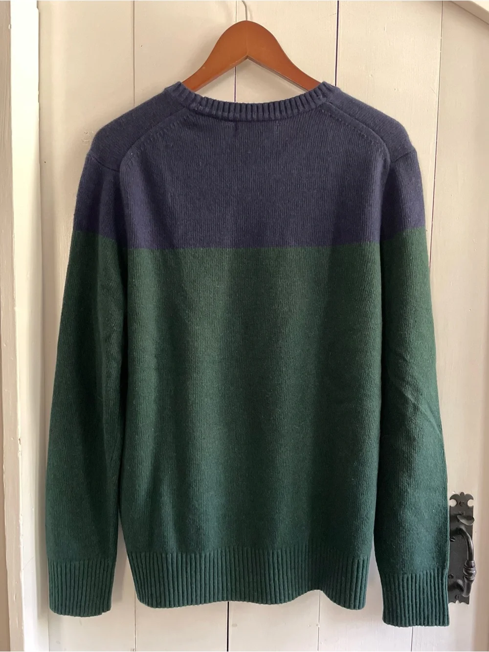Banana Republic Men's Crewneck Colorblock Sweater Italian Merino Wool Size Large